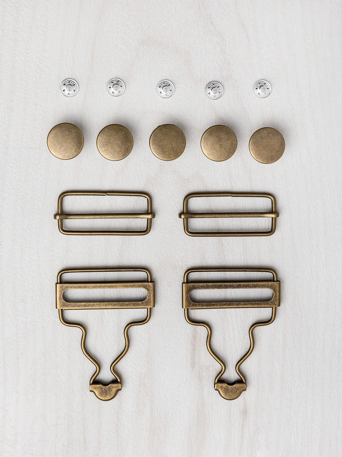 Overall buckles & sliders | Dungaree buckles | Antique Brass finish // Hardware kit by Closet Core Patterns
