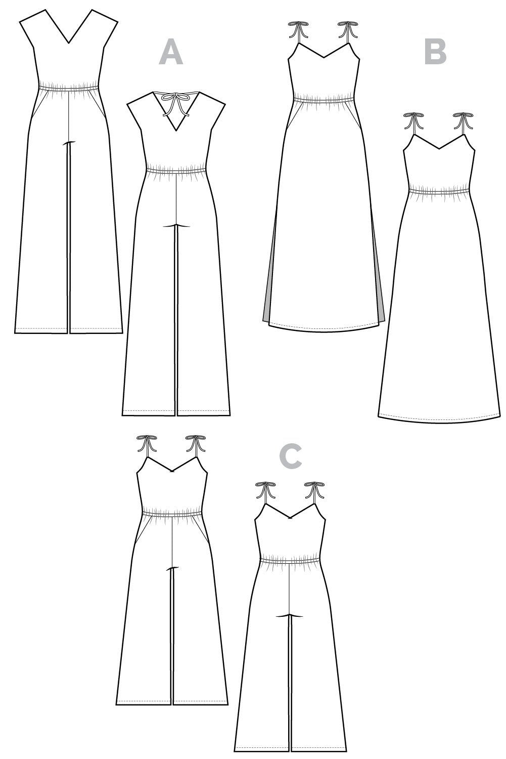 Sallie_Jumpsuit_pattern_Technical_flat | Core Fabrics