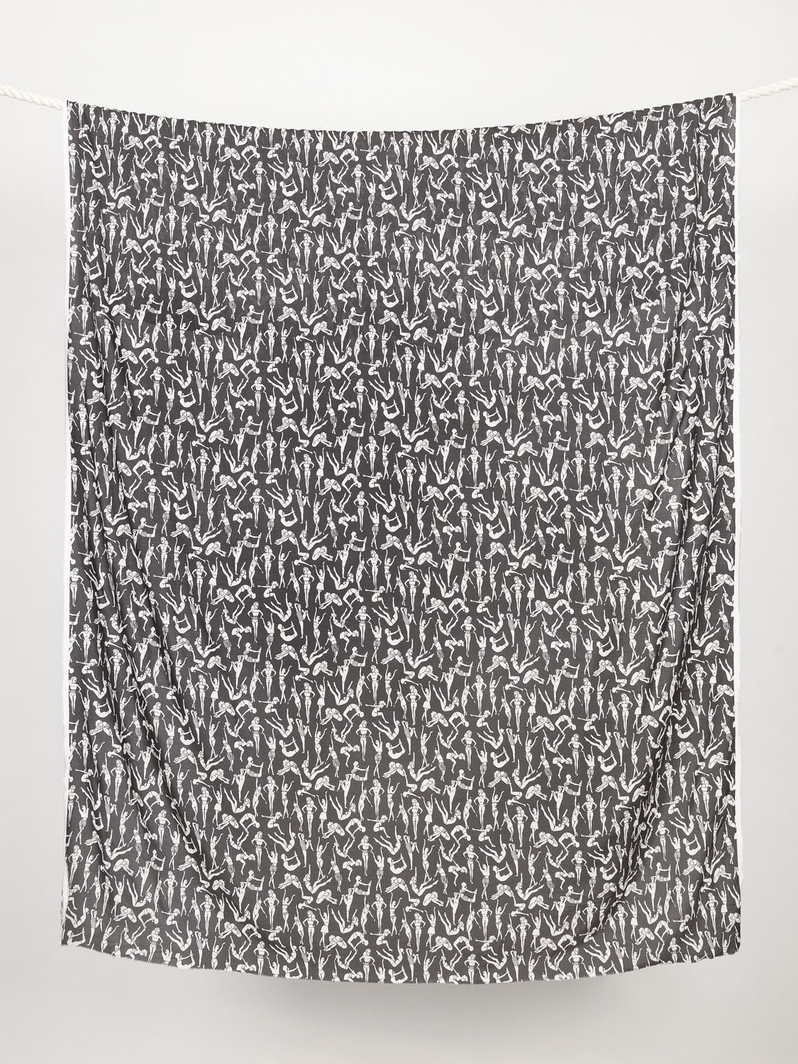 Summer Frolic Print EcoVero Rayon Challis - Black + White | Core Fabrics
