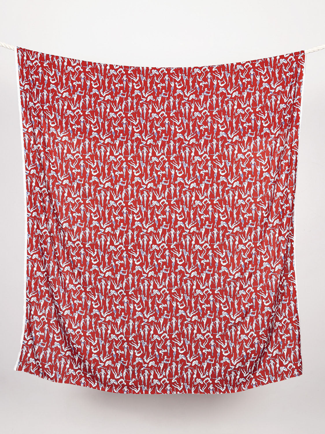 Summer Frolic Print EcoVero Rayon Challis - Red + Blue + White | Core Fabrics