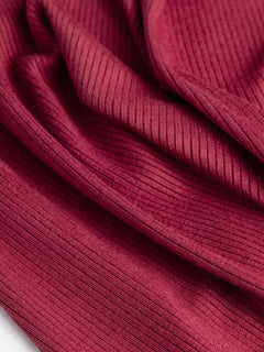 Tencel™ Modal Spandex Ribbed Knit - Crimson