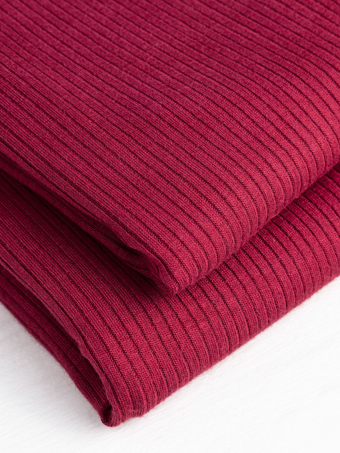 Tencel™ Modal Spandex Ribbed Knit - Crimson | Core Fabrics
