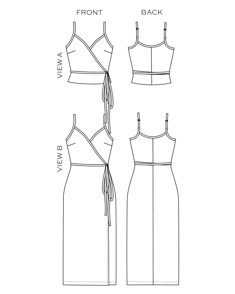 True Bias - Calvin Wrap Dress & Top | Core Fabrics