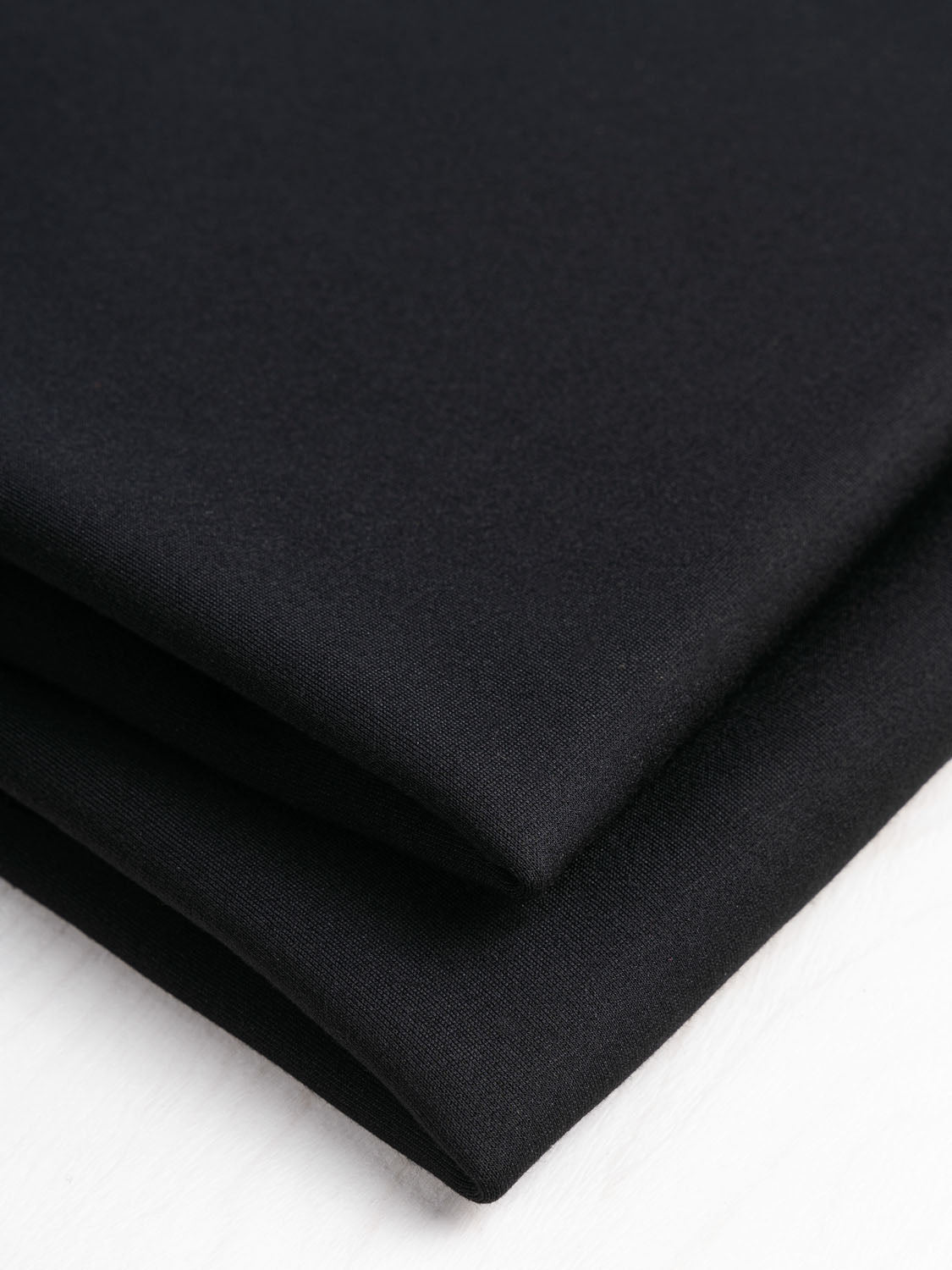 Ponte Double Stretch Knit Black, Fabric by the Yard