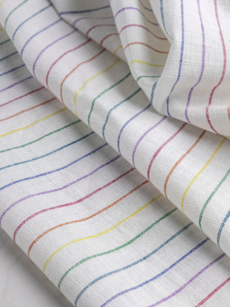 Multi Striped Button-Front Linen Cotton Jumpsuit