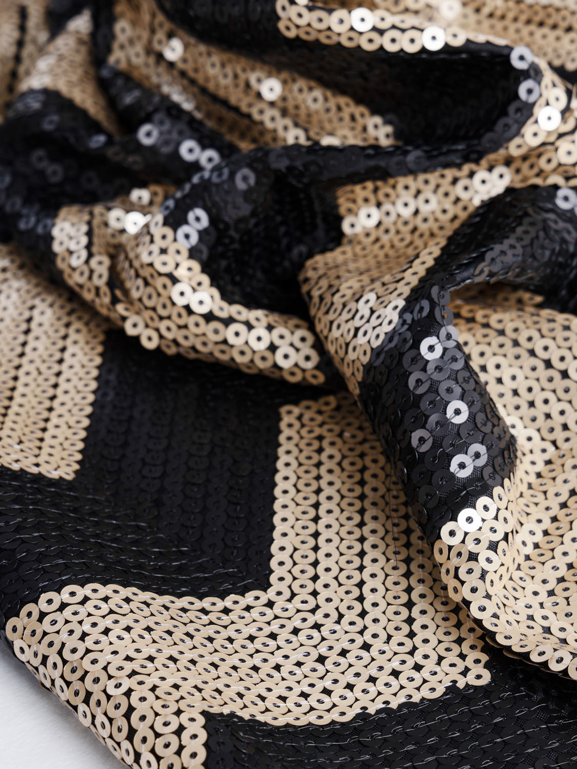 Gold And Black Sequin Fabric