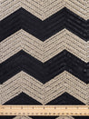 Zigzag Sequinned Deadstock - Black + Gold | Core Fabrics