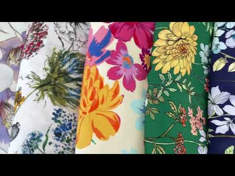 Large Scale Floral Print Cotton - Lavender + Grey + Cream | Core Fabrics